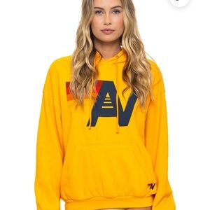 Aviator Nation LOGO PULLOVER RELAXED HOODIE - GOLD